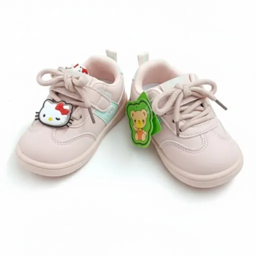 Pink Hello Kitty Infant Sneakers with Charm –Velcro & Lace Closure